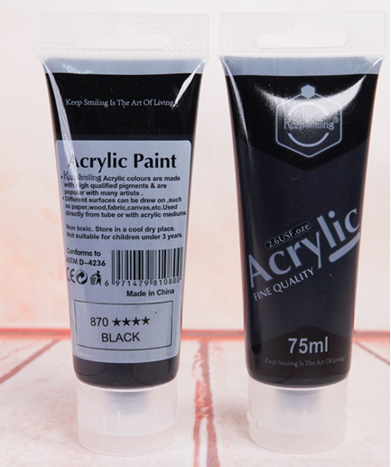 Peinture Acrylique KeepSmiling 75ml - Noir - 870