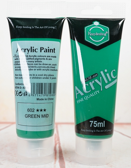 Peinture Acrylique KeepSmiling 75ml - Vert Moyen - 602