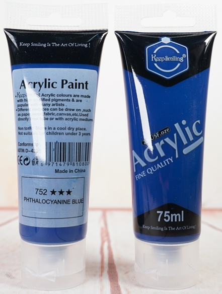 Peinture Acrylique KeepSmiling 75ml - Bleu Phtalocyanine - 752