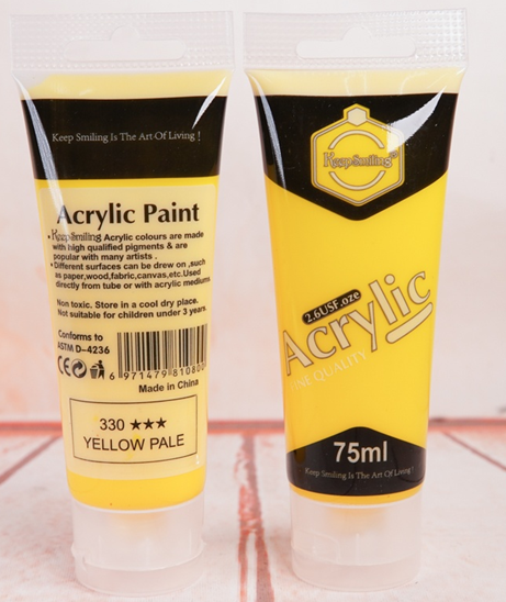 Peinture Acrylique KeepSmiling 75ml - Jaune Pale - 330