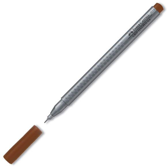 Feutre Grip Finepen 0.4mm Faber Castell - Marron