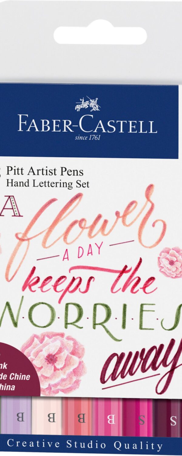 Feutres Pitt Artist Pen, boîte de 8, Lettering rose - Faber Castell