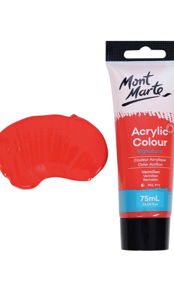 Mont Marte Studio Acrylic Paint 75ml - Vermillon