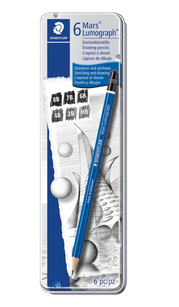 Pack de 6 crayons à dessin Mars Lumograph de Staedtler