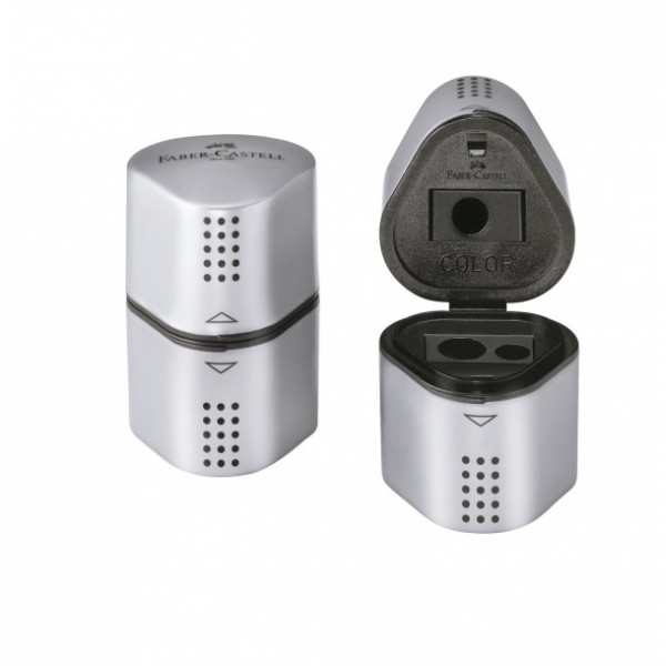 Taille-crayon Grip 2001 Trio argent - Faber Castell