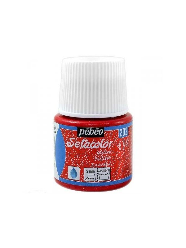 Pebeo Setacolor Pailleté 45 ML - Rubis #203