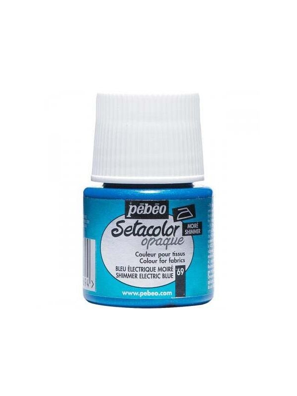 Pebeo Setacolor Opaque 45 ML - Bleu Electrique Moiré #69