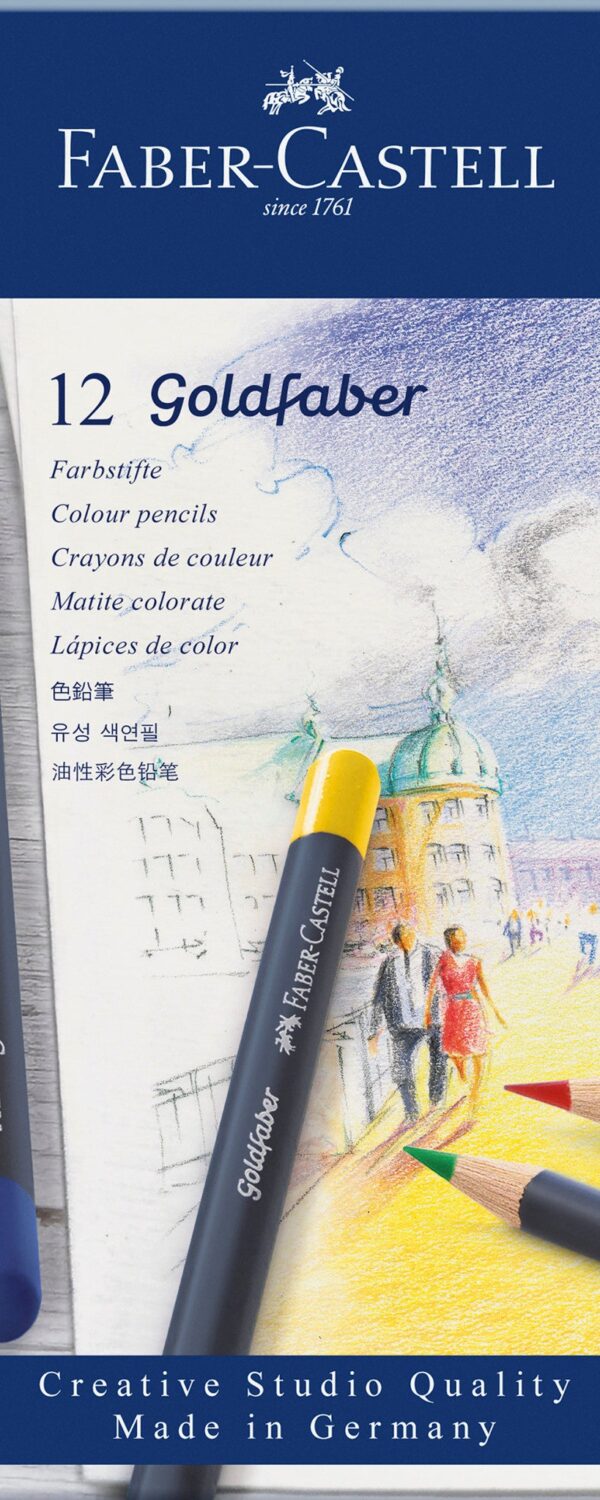 Crayon de couleur Goldfaber boîte métal de 12 pièces - Faber Castell